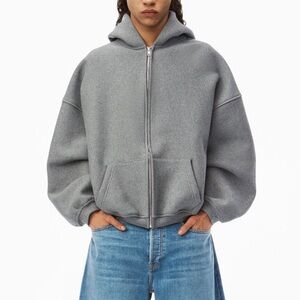 Alexander Wang star zip up hoodie in dense fleece